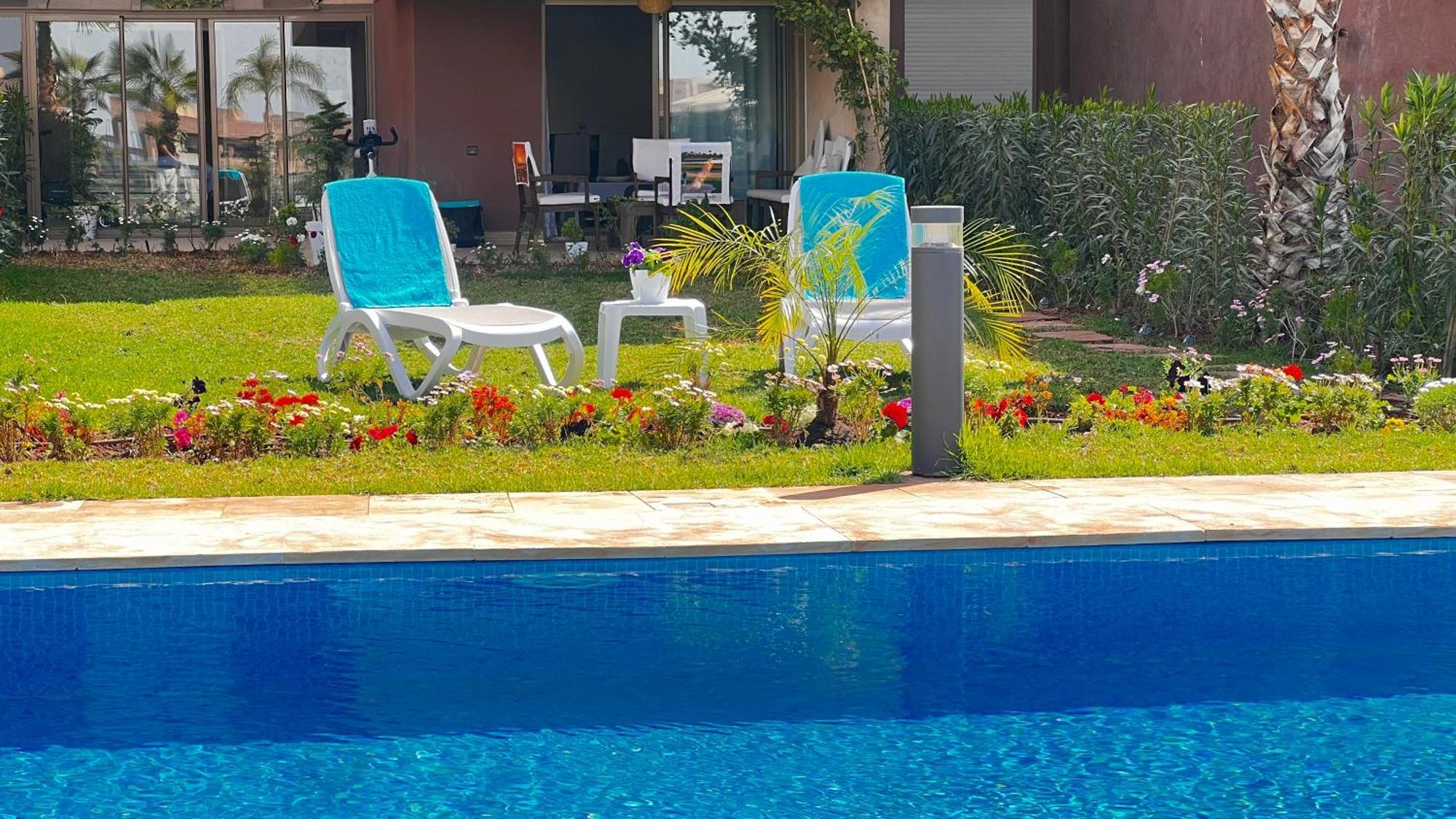 Appartement De Luxe Avec Jardin Vue Sur La Piscine Golf Securise 24H Sur 24 A 5 Minutes De L Aeroport Маракеш Екстериор снимка