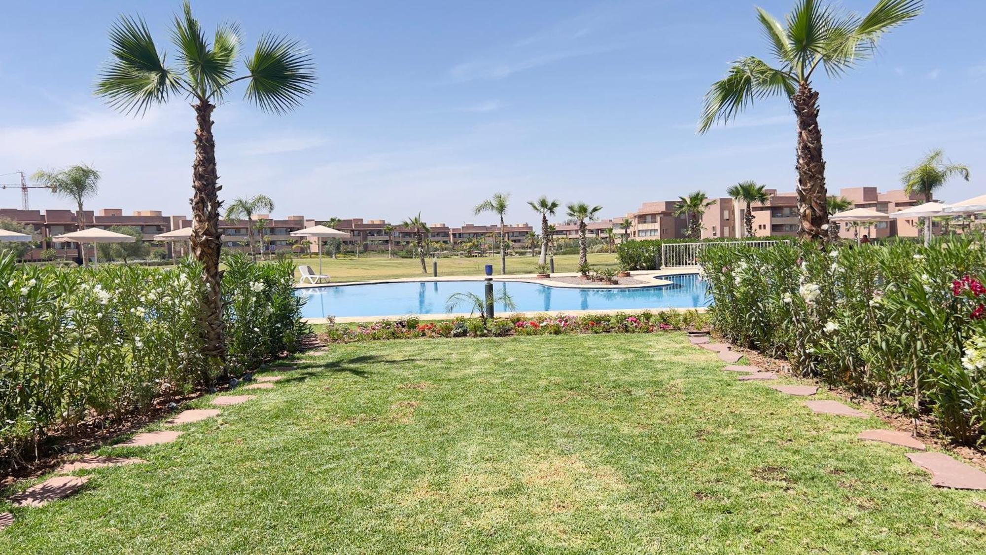 Appartement De Luxe Avec Jardin Vue Sur La Piscine Golf Securise 24H Sur 24 A 5 Minutes De L Aeroport Маракеш Екстериор снимка