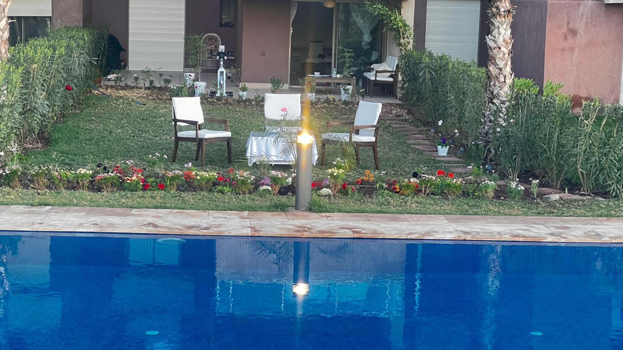 Appartement De Luxe Avec Jardin Vue Sur La Piscine Golf Securise 24H Sur 24 A 5 Minutes De L Aeroport Маракеш Екстериор снимка